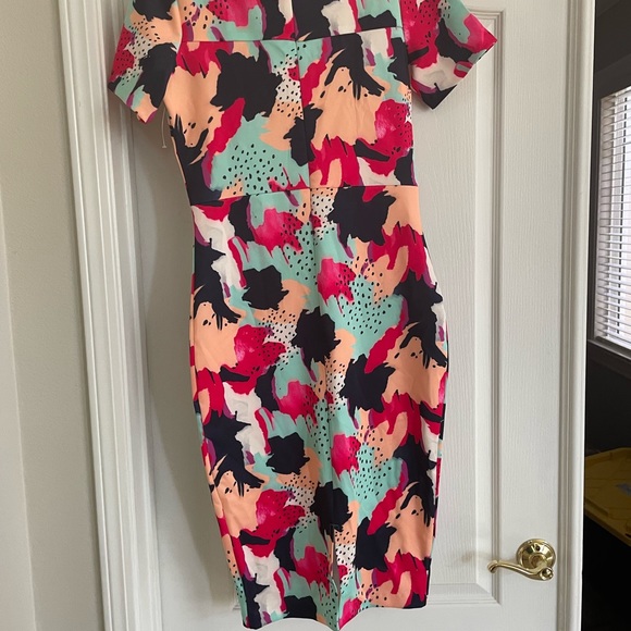 NWT Alexia Admor Scuba MIDI Dress- Abstract Multi- Size Medium - Picture 6 of 6